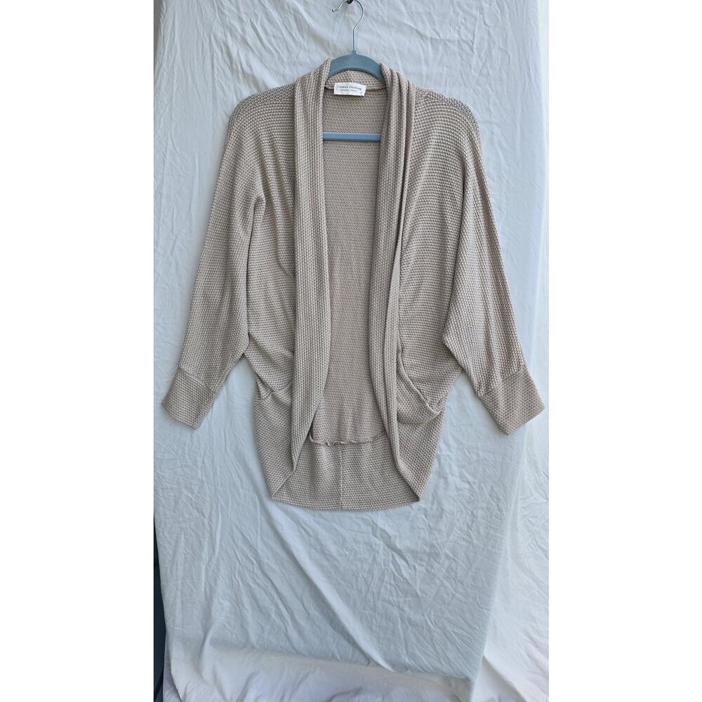 Cookies Clothing Cardigan Womens Large Beige Waffle Open Front Dolman Sleeve